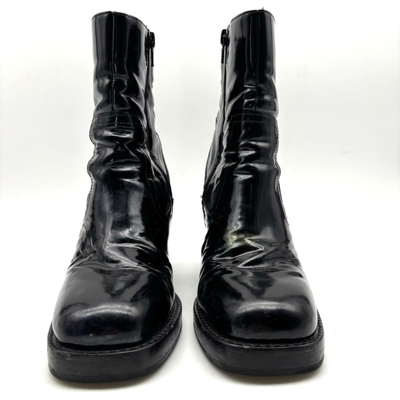 Jeffrey Campbell MAXEN 2 Black Patent Leather Block Heel Platform Boots Size 7 - Picture 7 of 16